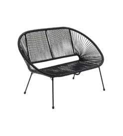 Ławka ACAPULCO 121 cm mono czarna