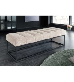 Ławka Baltic 110 cm Bouclé szampański beż