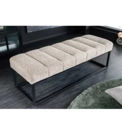 Ławka Baltic 110 cm Bouclé szampański beż