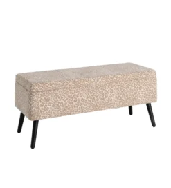 Ławka BAUL 100 cm beżowo kremowa panterka