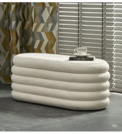 Ławka BLISS 105 cm bouclé kremowe z pojemnikiem