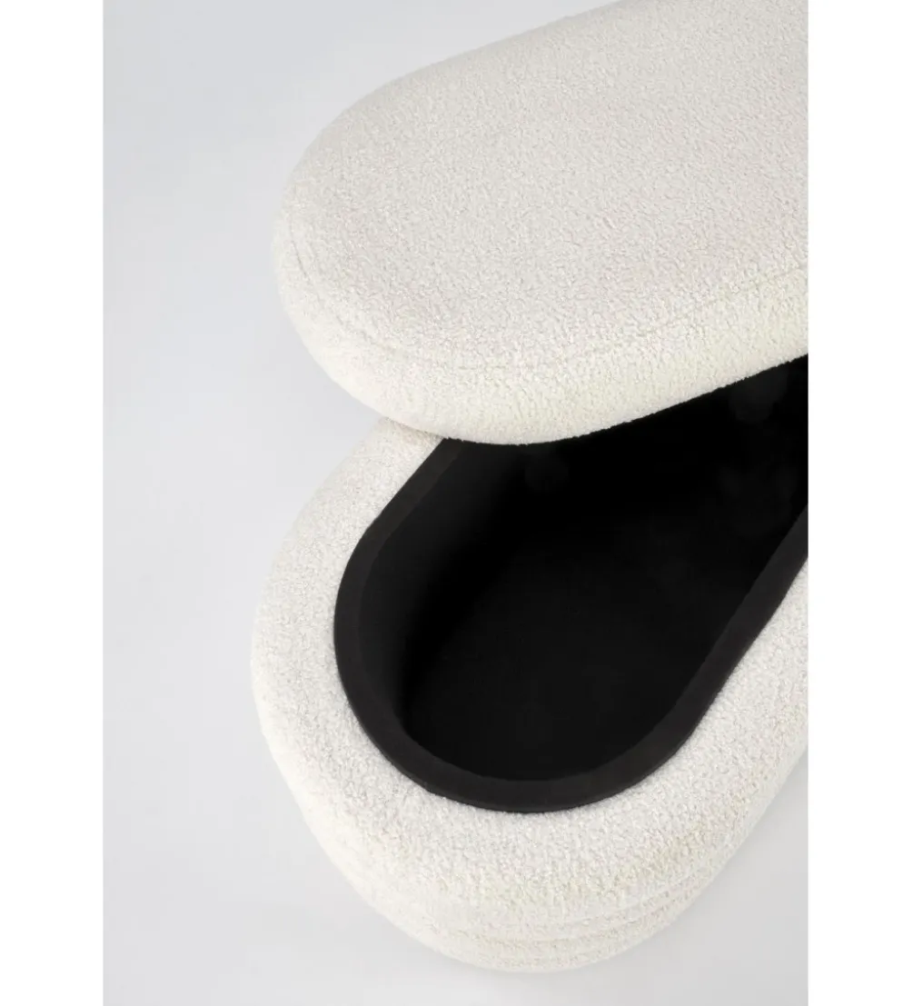Ławka BLISS 105 cm bouclé kremowe z pojemnikiem
