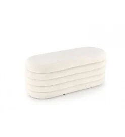 Ławka BLISS 105 cm bouclé kremowe z pojemnikiem