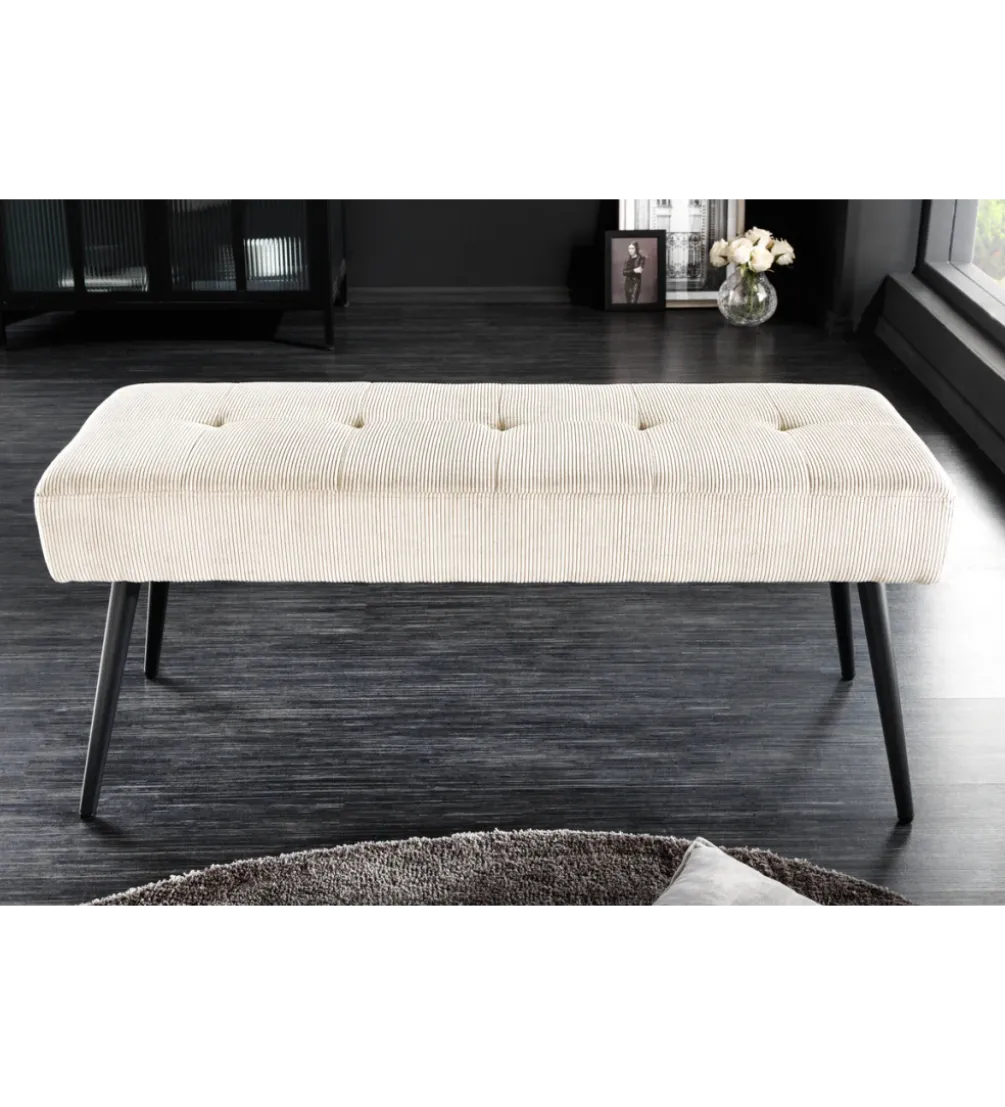Ławka BOUTIQUE 100 cm beżowy sztruks