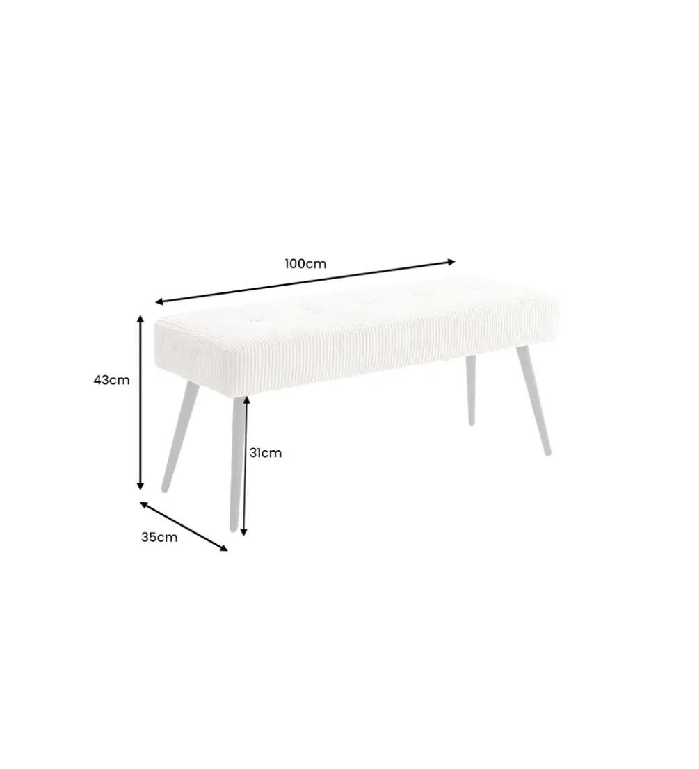 Ławka BOUTIQUE 100 cm beżowy sztruks