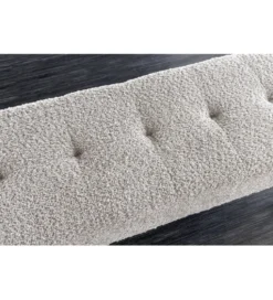 Ławka BOUTIQUE 100 cm tkanina bouclé szampański greige