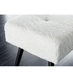 Ławka BOUTIQUE 100 cm tkanina bouclé biała
