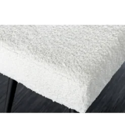 Ławka BOUTIQUE 100 cm tkanina bouclé biała