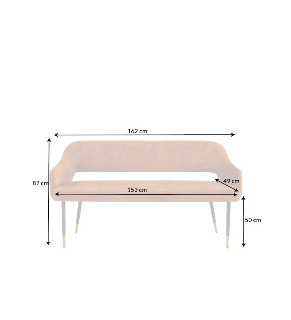 Ławka ETIENNE Paris 162 cm ciemna musztarda