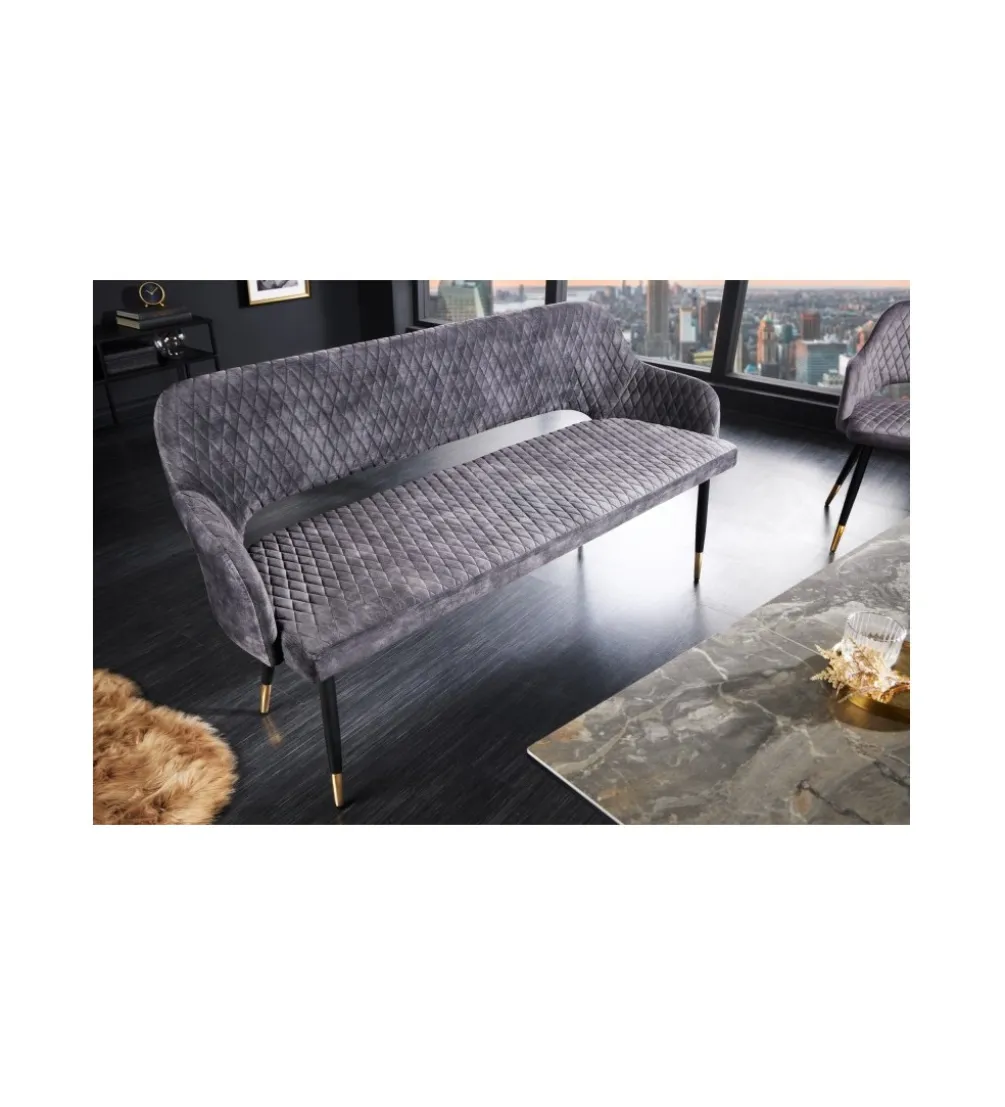 Ławka ETIENNE Paris 162 cm ciemnoszara