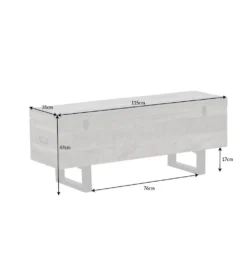 Ławka Factory Loft 115 cm mango szara