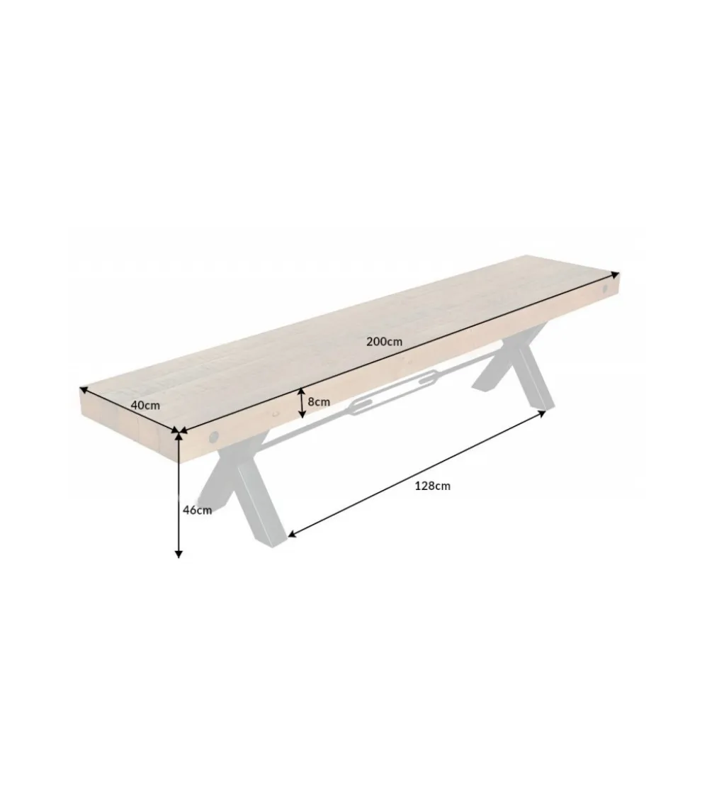 Ławka FACTORY Thor 200 cm drewno sosna brąz