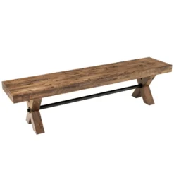 Ławka GOLIATH 180 cm drewno sosny naturalny czarny