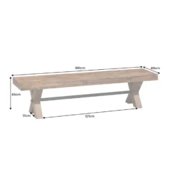 Ławka GOLIATH 180 cm drewno sosny naturalny czarny