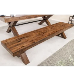 Ławka GOLIATH 180 cm drewno sosny naturalny czarny