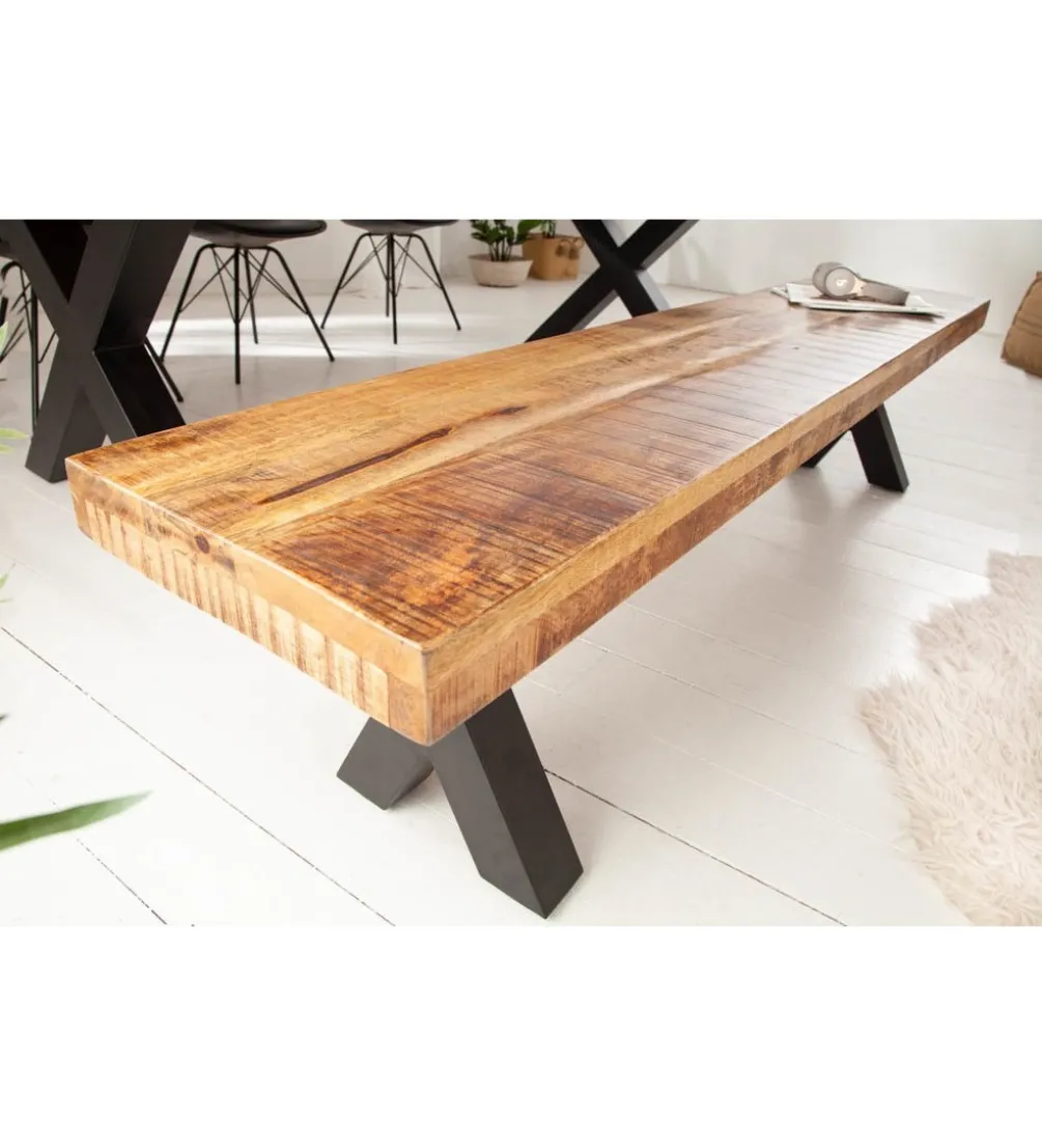 Ławka Iron Craft X 160 cm drewno Mango