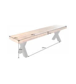 Ławka Iron Craft X 160 cm drewno Mango