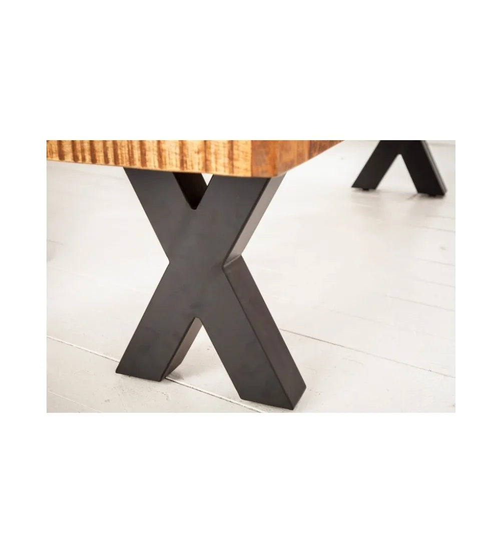 Ławka Iron Craft X 160 cm drewno Mango