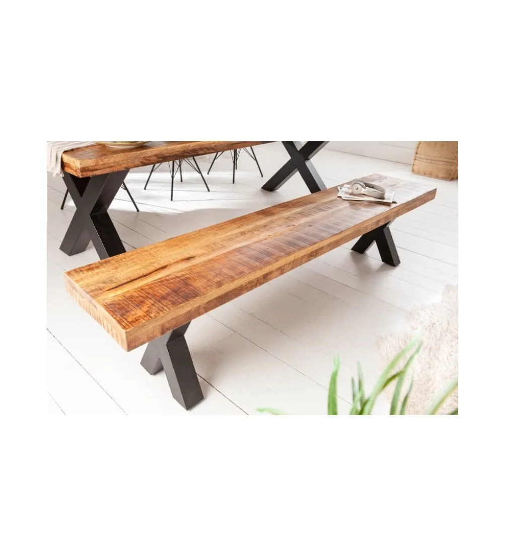 Ławka Iron Craft X 160 cm drewno Mango