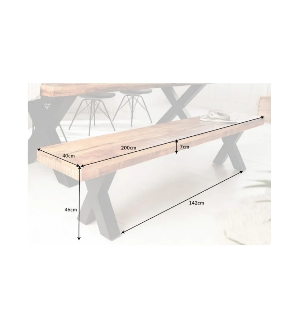 Ławka Iron Craft X 200 cm Mango
