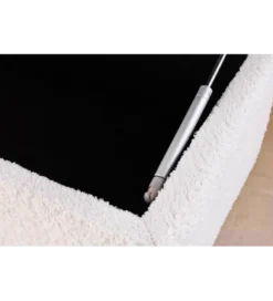 Ławka LOFT z szafką 100 cm bouclé biała