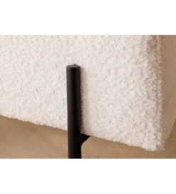 Ławka LOFT z szafką 100 cm bouclé biała