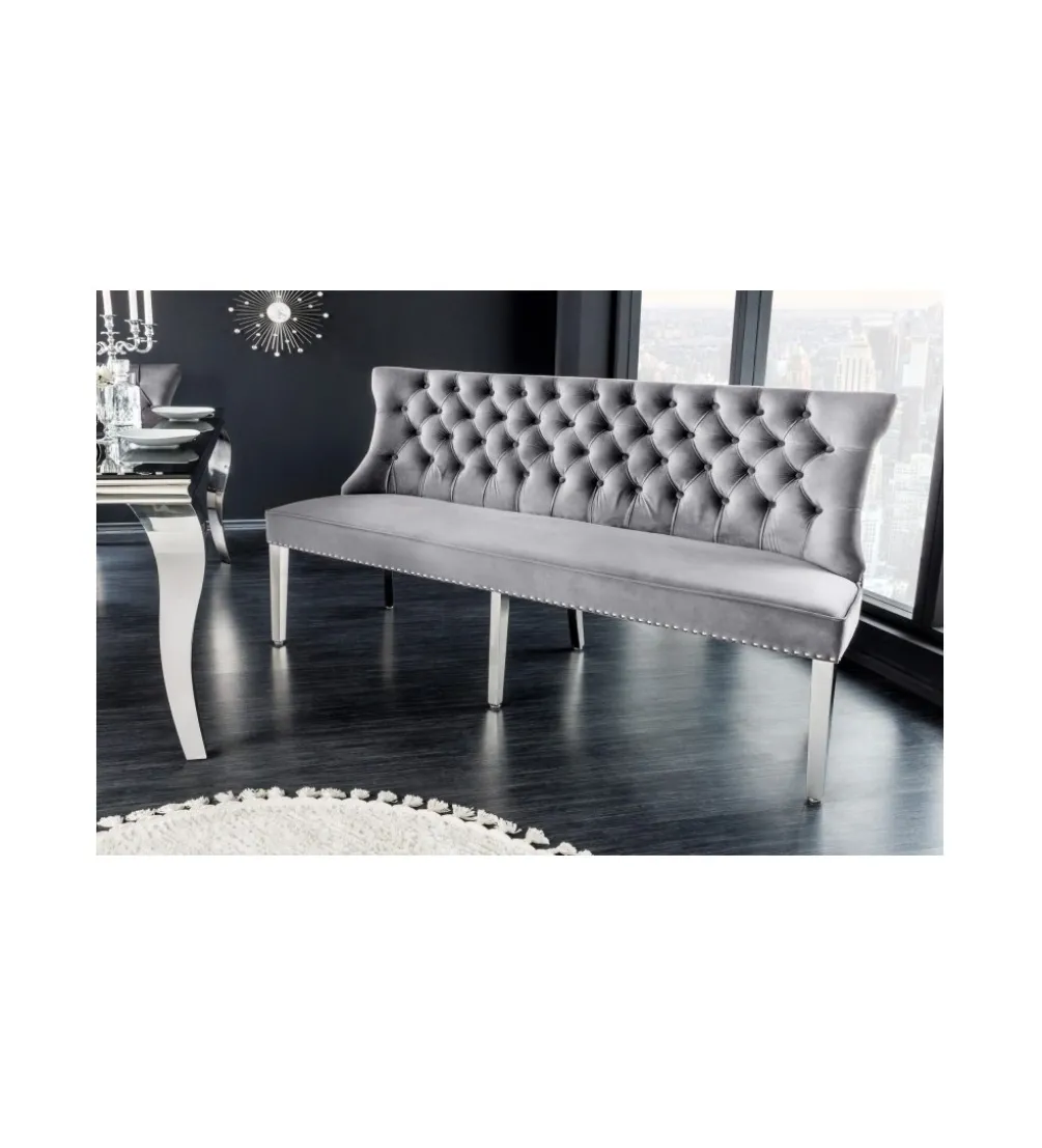 Ławka OXANA Modern Barock 164 cm Szara