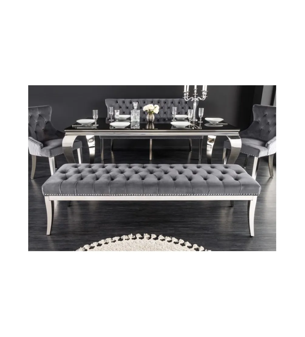 Ławka OXANA Modern Barock 164 cm Szara