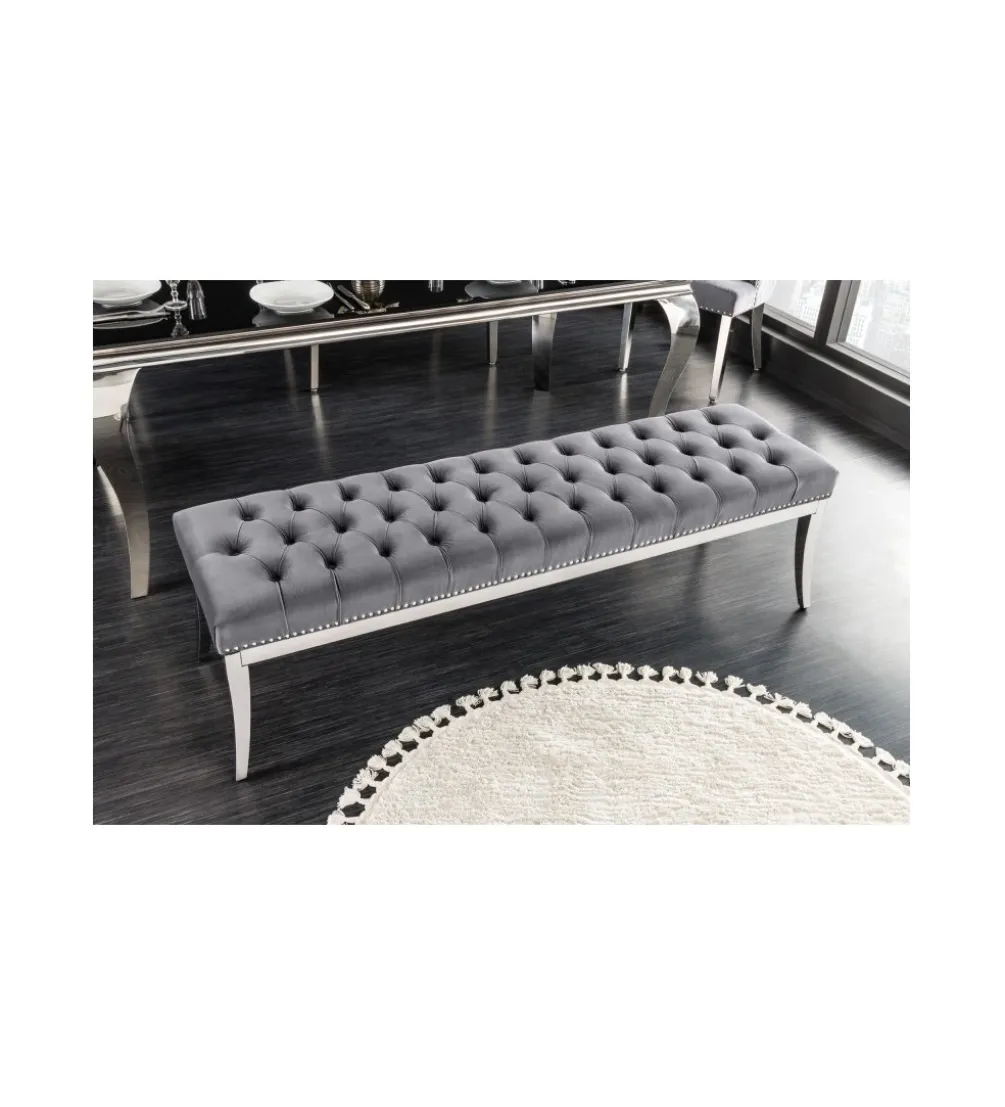 Ławka OXANA Modern Barock 164 cm Szara