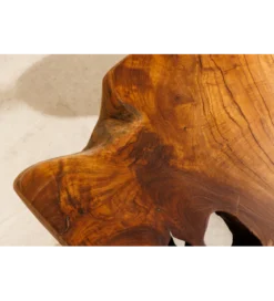 Ławka ROOT 100 cm drewno teak naturalny brąz