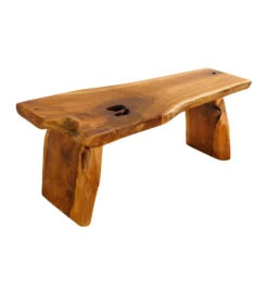 Ławka ROOT 100 cm drewno teak naturalny brąz