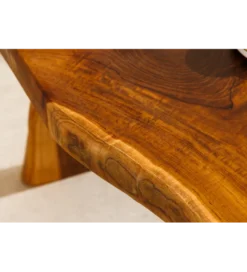 Ławka ROOT 100 cm drewno teak naturalny brąz