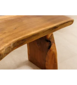 Ławka ROOT 100 cm drewno teak naturalny brąz