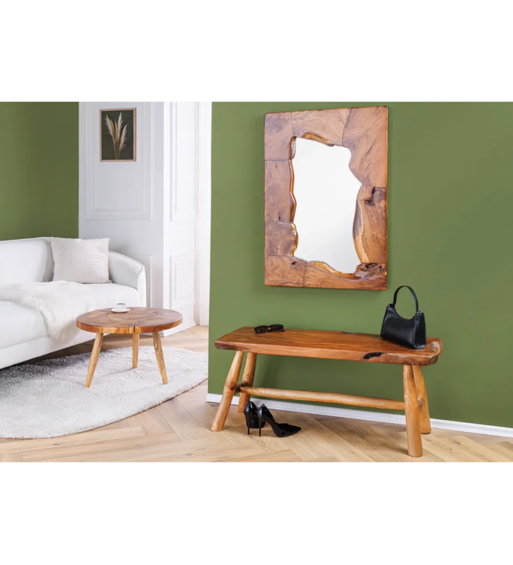 Ławka ROOT 100 cm drewno teak naturalny brąz