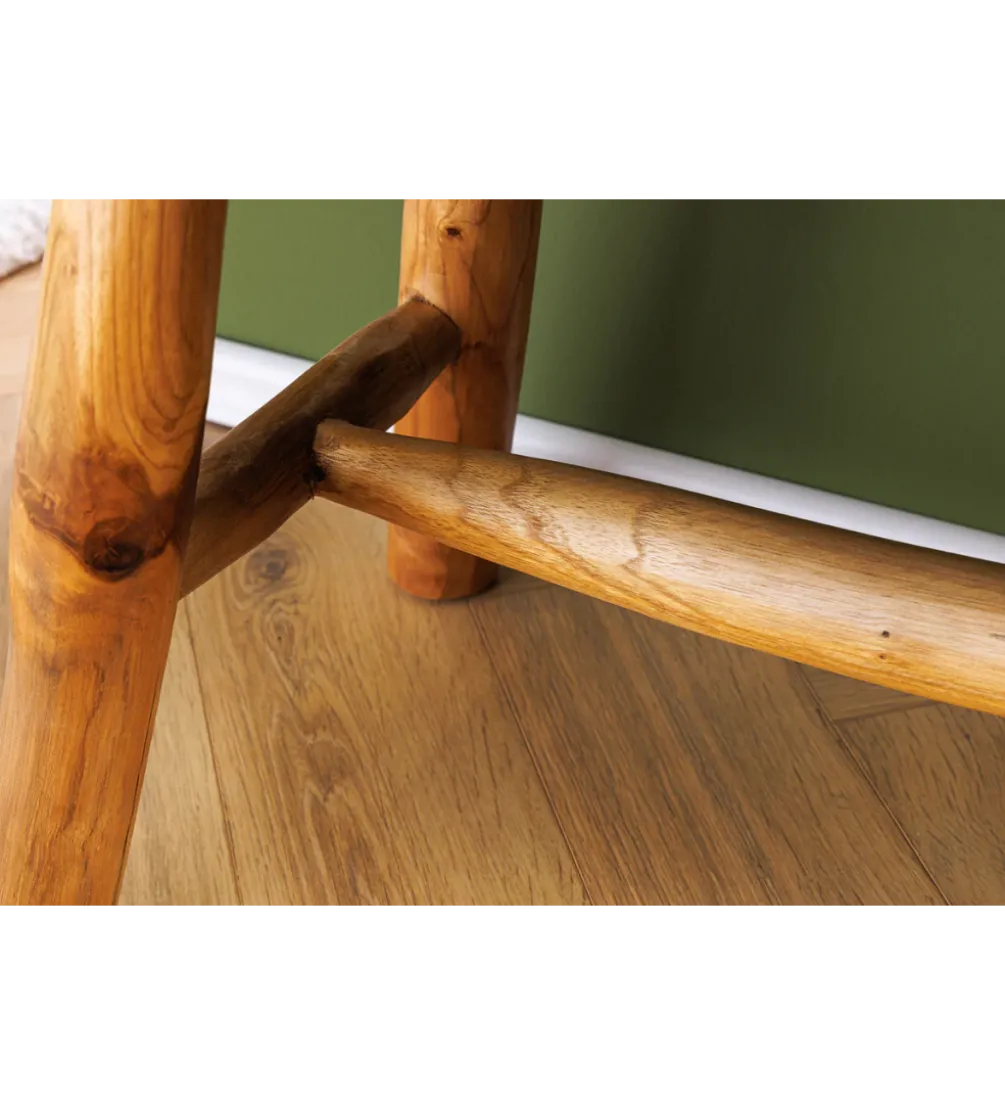 Ławka ROOT 100 cm drewno teak naturalny brąz