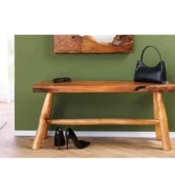 Ławka ROOT 100 cm drewno teak naturalny brąz