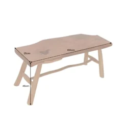 Ławka ROOT 100 cm drewno teak naturalny brąz