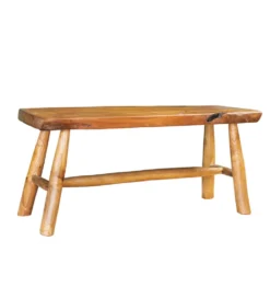 Ławka ROOT 100 cm drewno teak naturalny brąz