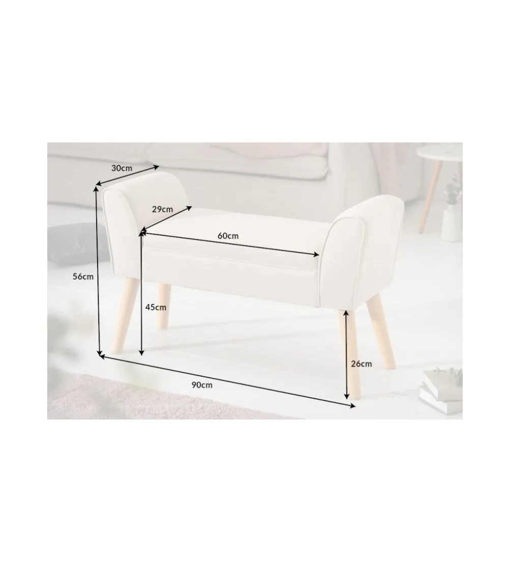 Ławka Scarlett 90 cm beżowa