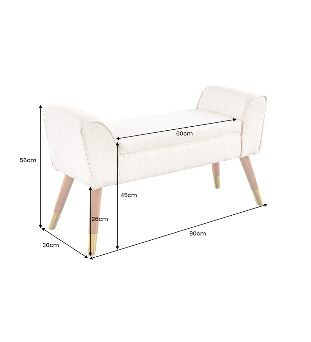 Ławka SCARLETT 90 cm beżowa