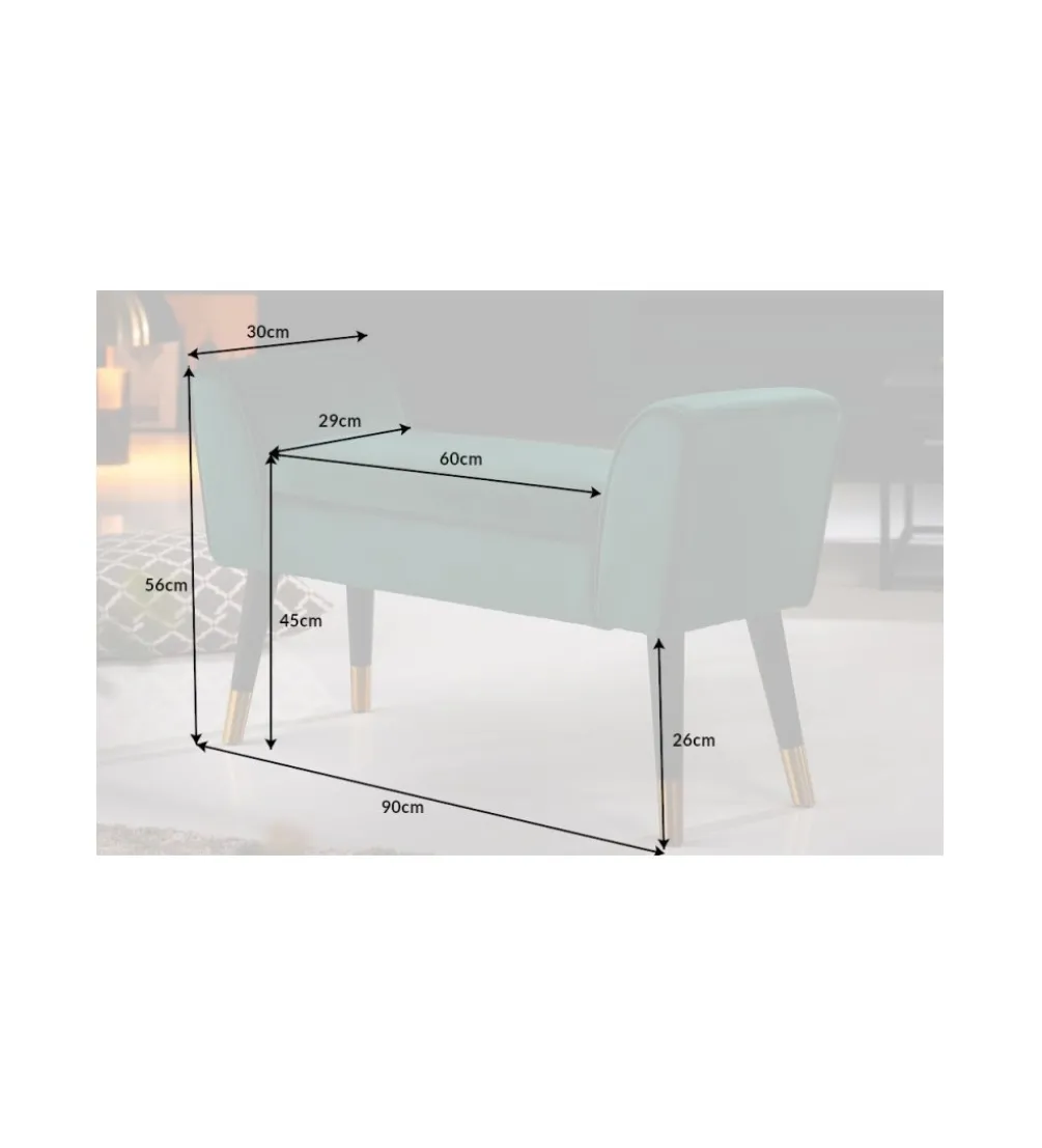 Ławka SCARLETT 90 cm szmaragdowa