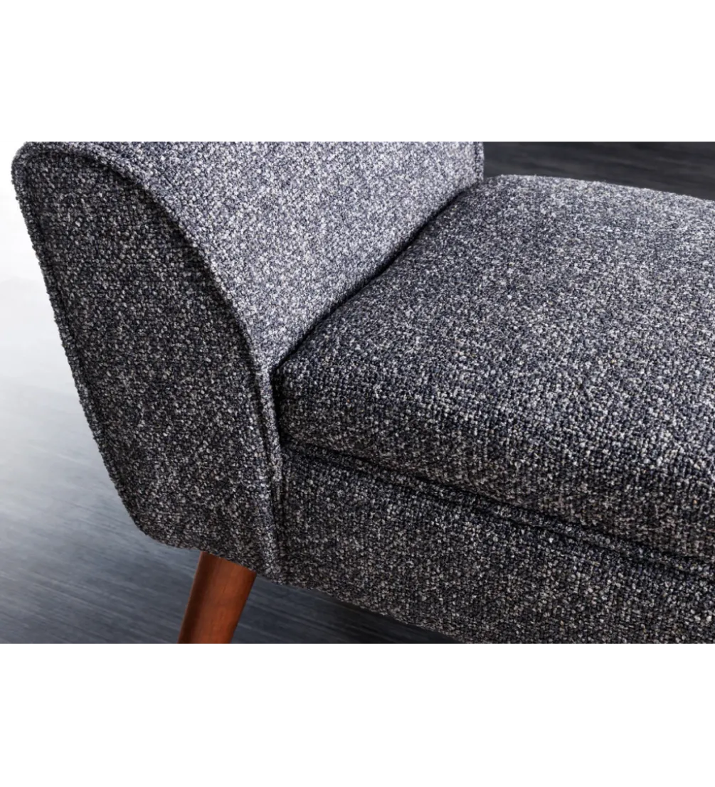 Ławka SCARLETT 90 cm tkanina bouclé antracyt
