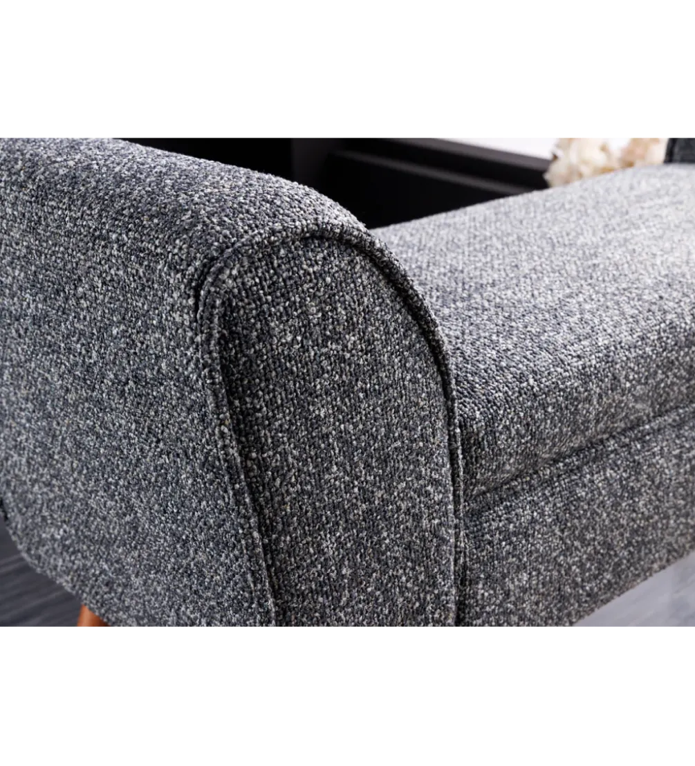 Ławka SCARLETT 90 cm tkanina bouclé antracyt
