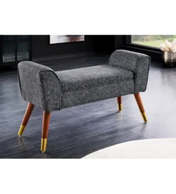 Ławka SCARLETT 90 cm tkanina bouclé antracyt