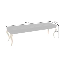 Ławka TRENTINO Modern Barock 172 cm szara