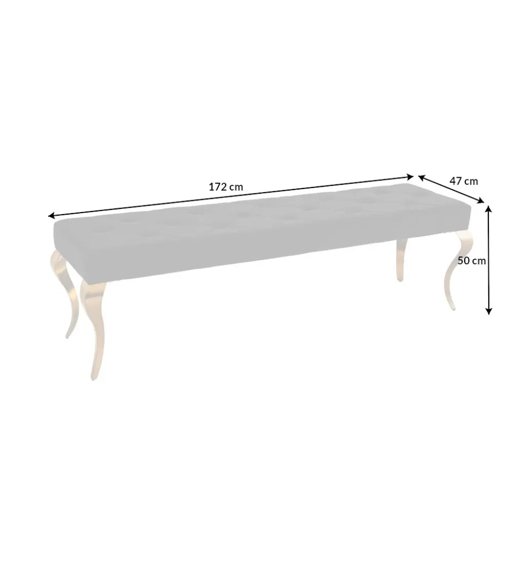 Ławka TRENTINO Modern Barock 172 cm szara