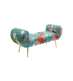 Ławka TRONO FLOWER FEVER 140 cm niebieska