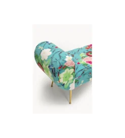Ławka TRONO FLOWER FEVER 140 cm niebieska