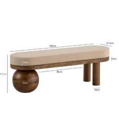 Ławka WOHNLING 140 cm drewno mango