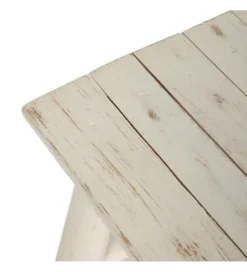 Ławka WORN 120 cm drewno teak bielona